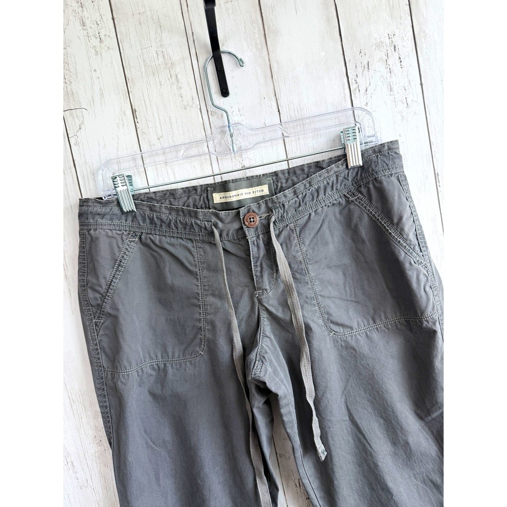 Abercrombie & Fitch Men's Gray Cotton Canvas Pants 34W Relaxed Straight